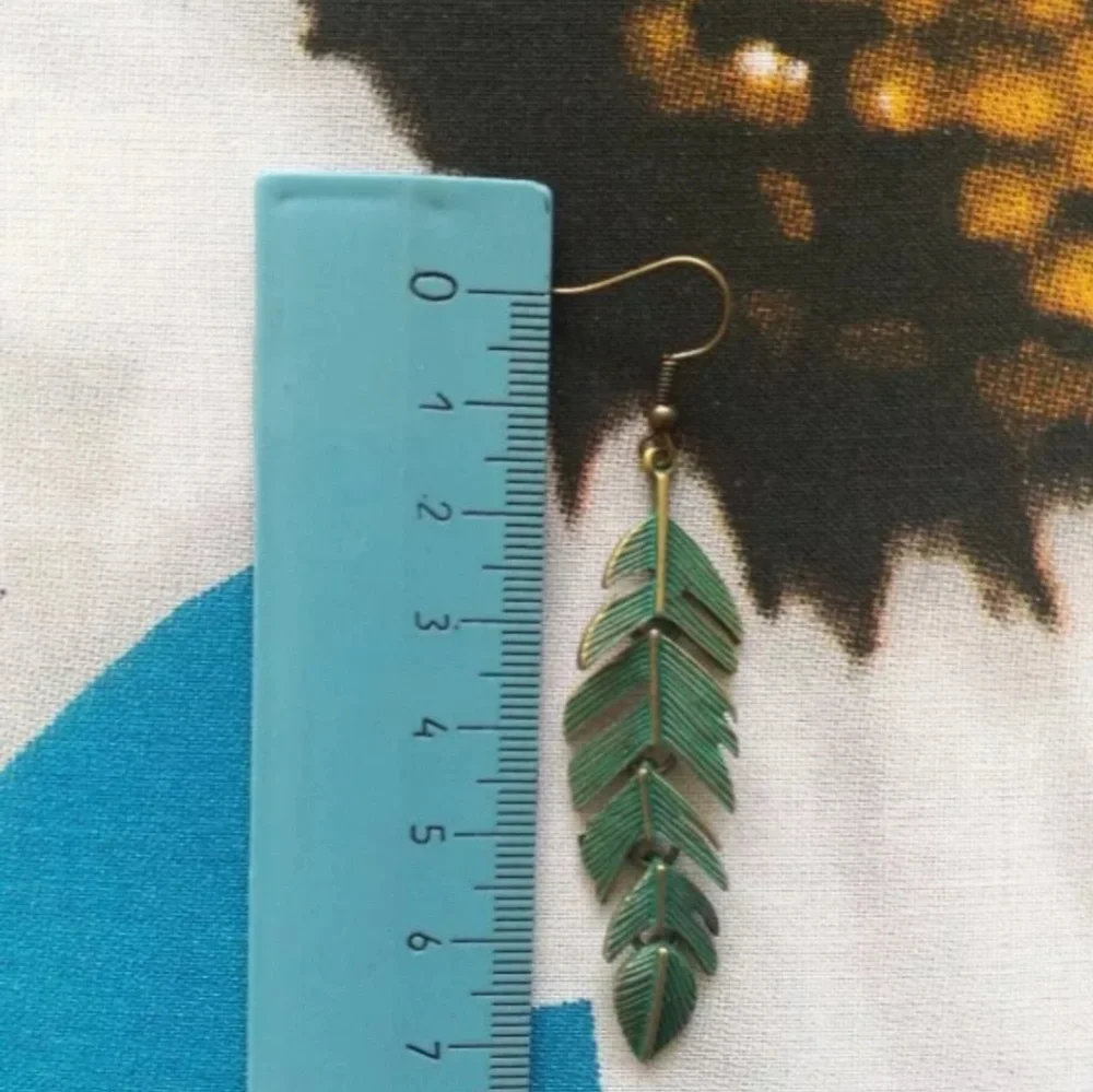 Tropical Fern Leaf Drop Earrings